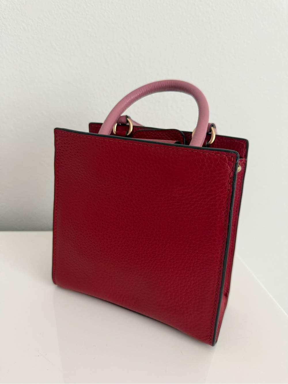 Coach Pink and Red Colorblock Mini Purse - Picture 9 of 11